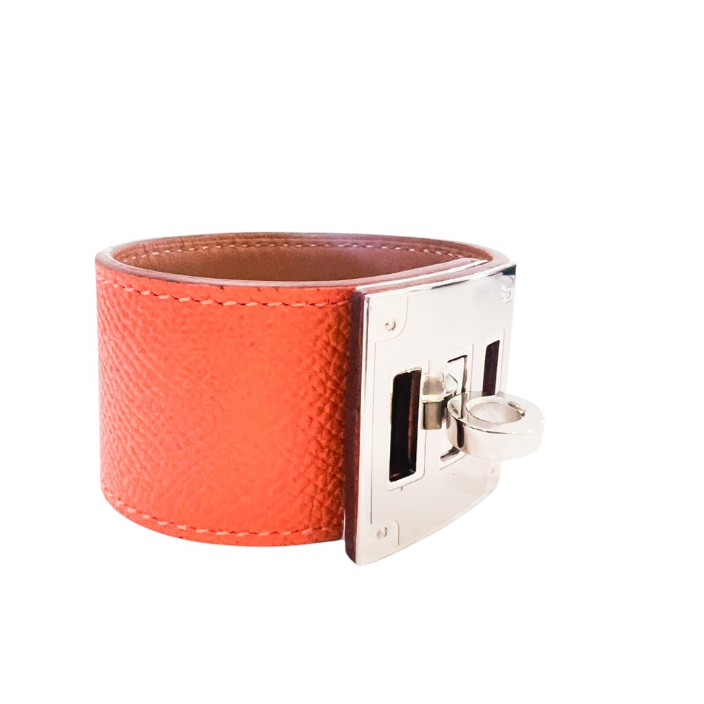 Hermes Epsom Kelly Dog Bracelet in Orange